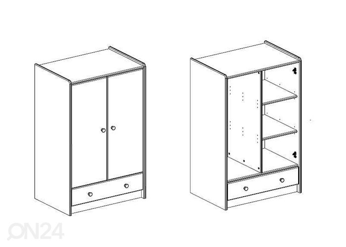 Kaappi/lipasto, mänty For Kids 099 kuvasuurennos