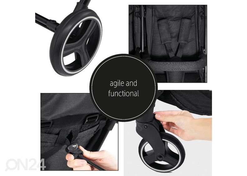 Kaksosrattaat Hauck Comfort Swift X Duo musta kuvasuurennos