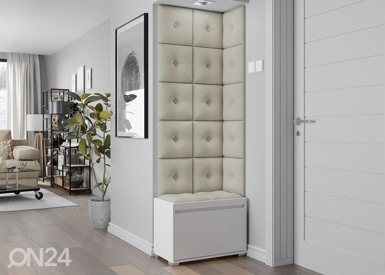 Kangasverhoiltu seinäpaneeli koristenapeilla 30x30 cm kuvasuurennos