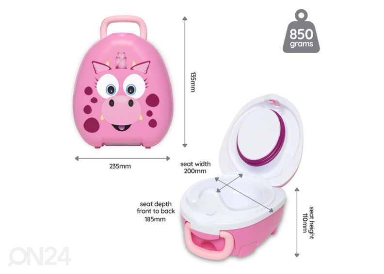 Kannettava potta My Carry Potty pinkki lohikäärme kuvasuurennos