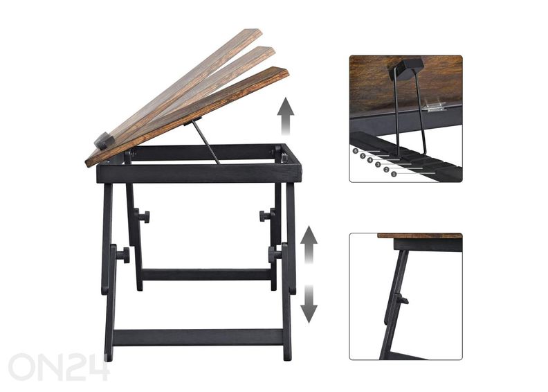 Kannettavan tietokoneen teline, ruskea/musta kuvasuurennos