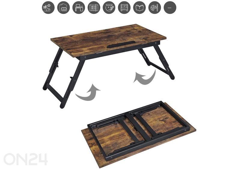 Kannettavan tietokoneen teline, ruskea/musta kuvasuurennos