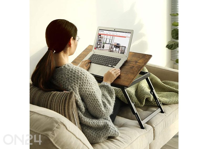 Kannettavan tietokoneen teline, ruskea/musta kuvasuurennos