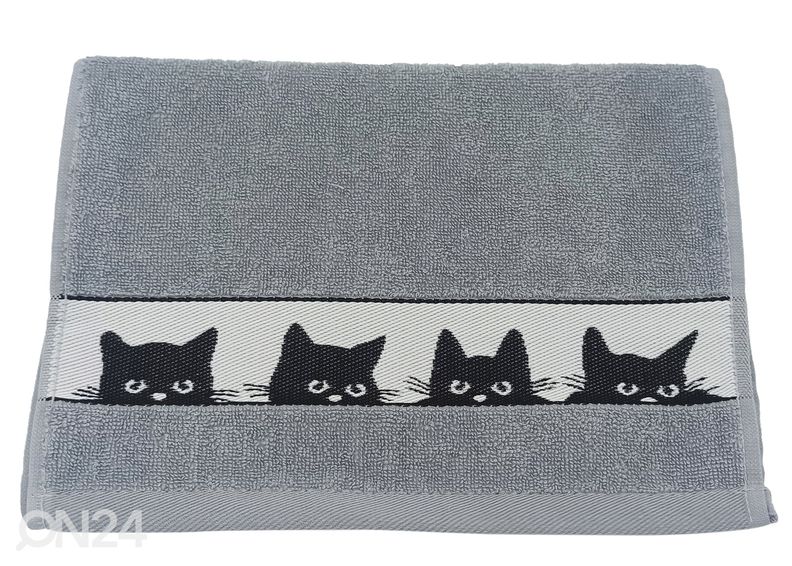 Käsipyyhkeet Cat harmaa 2 kpl, 30x60 cm kuvasuurennos