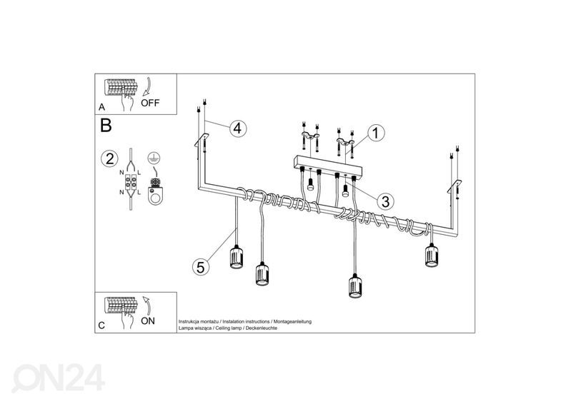 Kattokruunu Salamanca 4, musta kuvasuurennos
