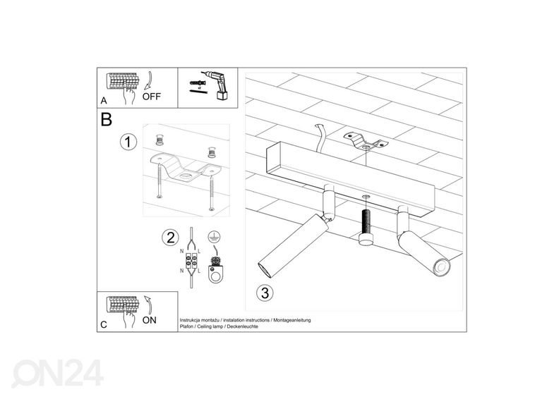 Kattovalaisin Eyetech 2, musta kuvasuurennos