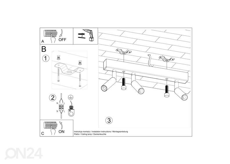 Kattovalaisin Eyetech 3, musta kuvasuurennos