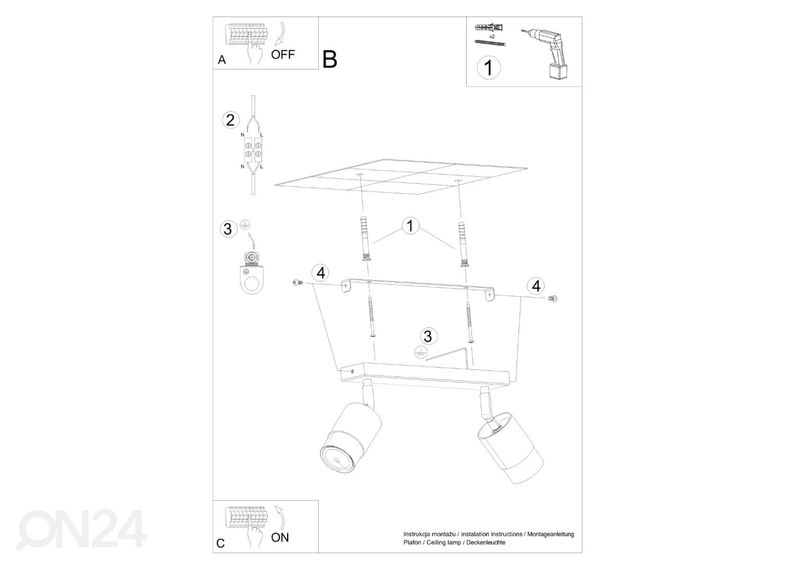 Kattovalaisin Nero 2, musta / kullanvärinen kuvasuurennos