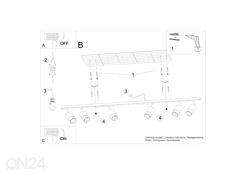 Kattovalaisin Nero 6, musta / kromi kuvasuurennos
