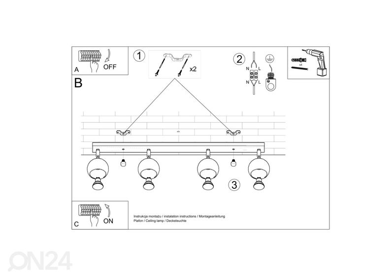 Kattovalaisin Oculare 4L, musta kuvasuurennos