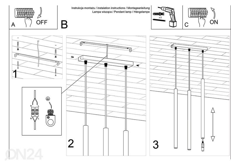 Kattovalaisin Pastelo 3, valkoinen kuvasuurennos
