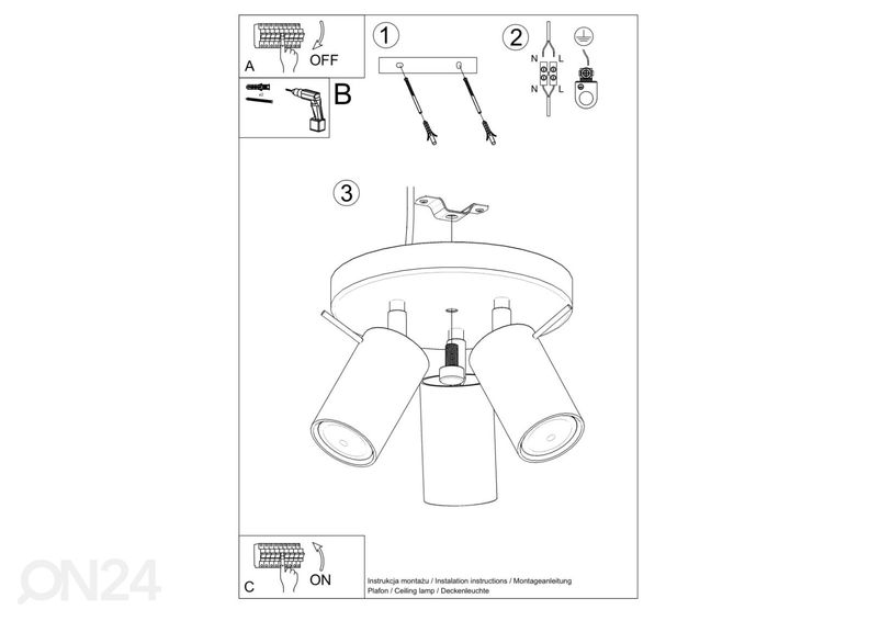 Kattovalaisin Ring 3P, valkoinen kuvasuurennos