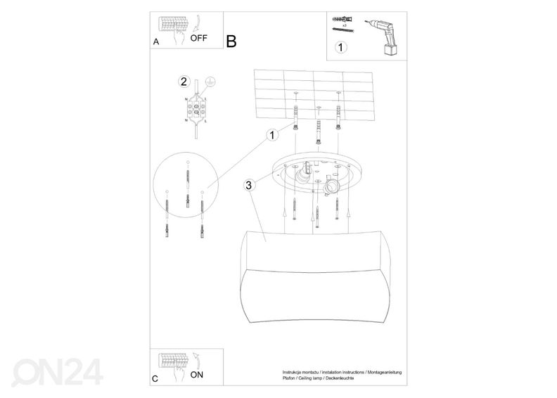 Kattovalaisin Square 1, valkoinen kuvasuurennos