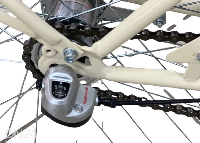 Kaupunkipyörä CITY AMSTERDAM LADY, kermanvalkoinen kuvasuurennos