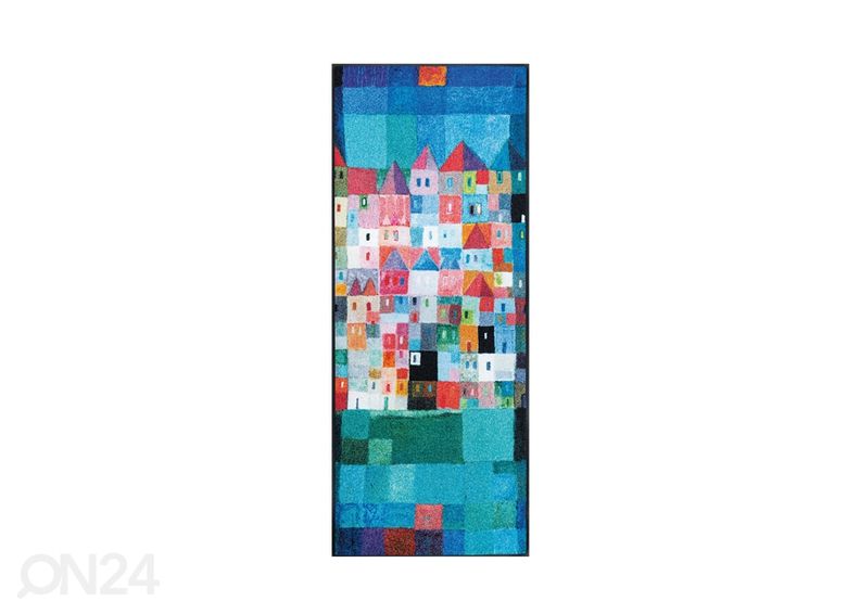 Käytävämatto Colourful Houses 75x190 cm kuvasuurennos
