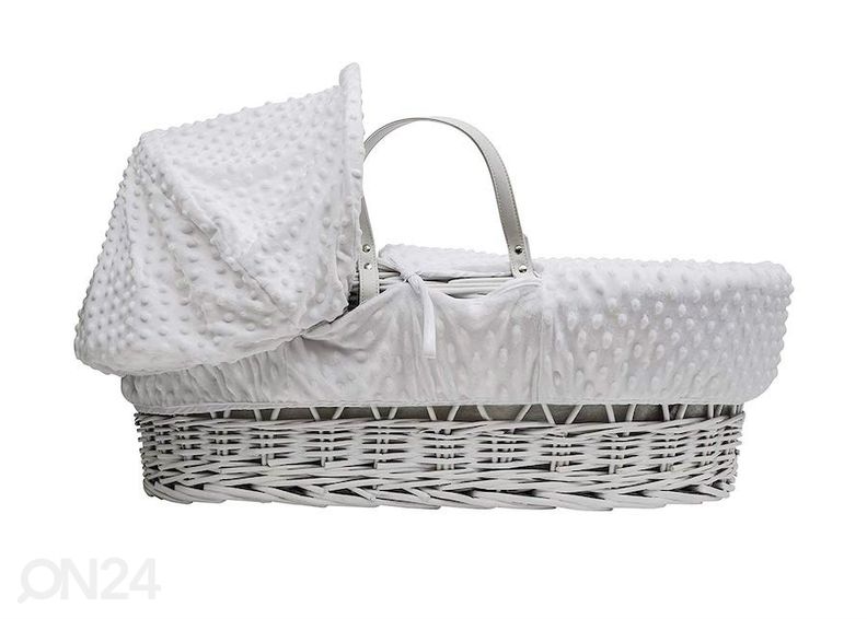 Kehto Valkoinen minky valkoisella korikopalla kuvasuurennos