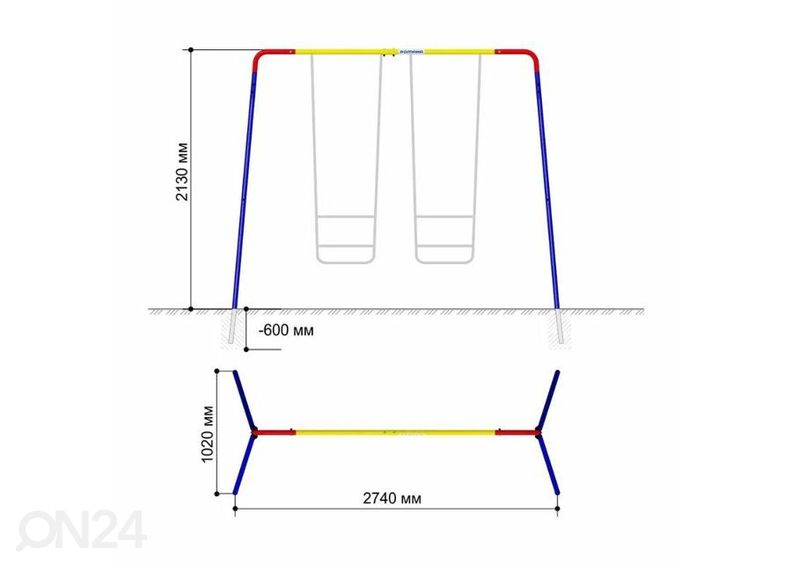 Keinuteline 2:lle keinulle Gardenluxus kuvasuurennos