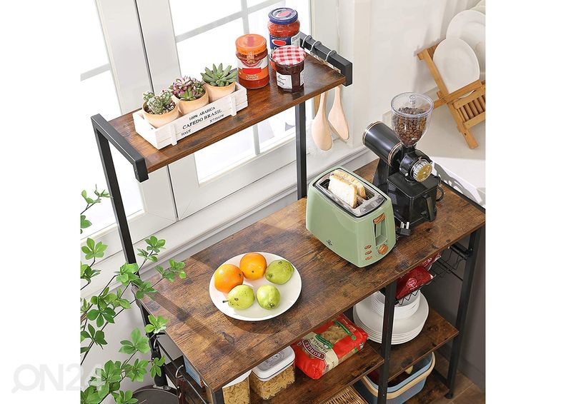 Keittiöhyllykkö 90x132 cm, ruskea/musta kuvasuurennos