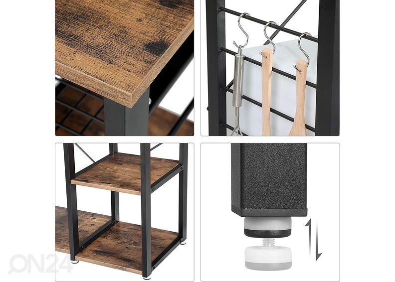 Keittiöhyllykkö 90x84 cm, ruskea / musta kuvasuurennos