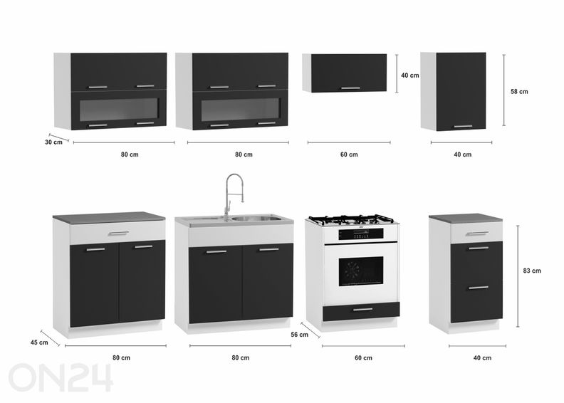 Keittiökalusteet 260 cm kuvasuurennos