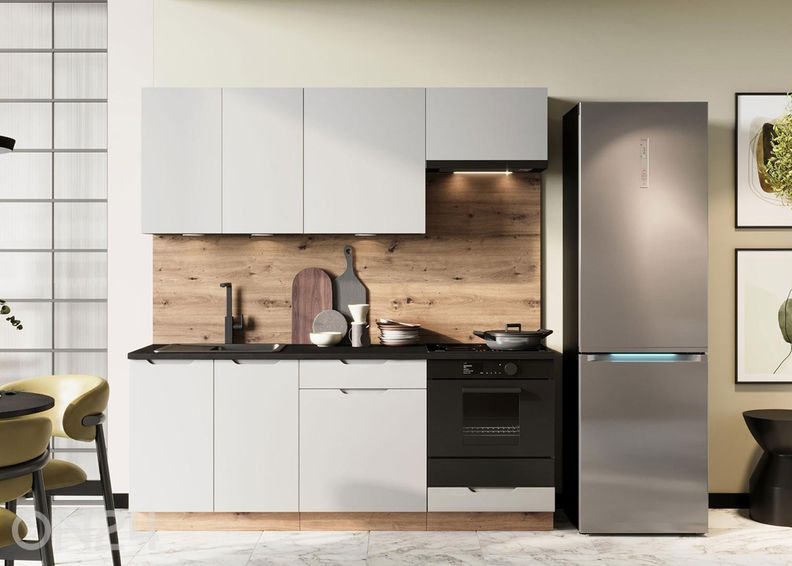 Keittiökalusteet Isabela 200 cm + LED kuvasuurennos