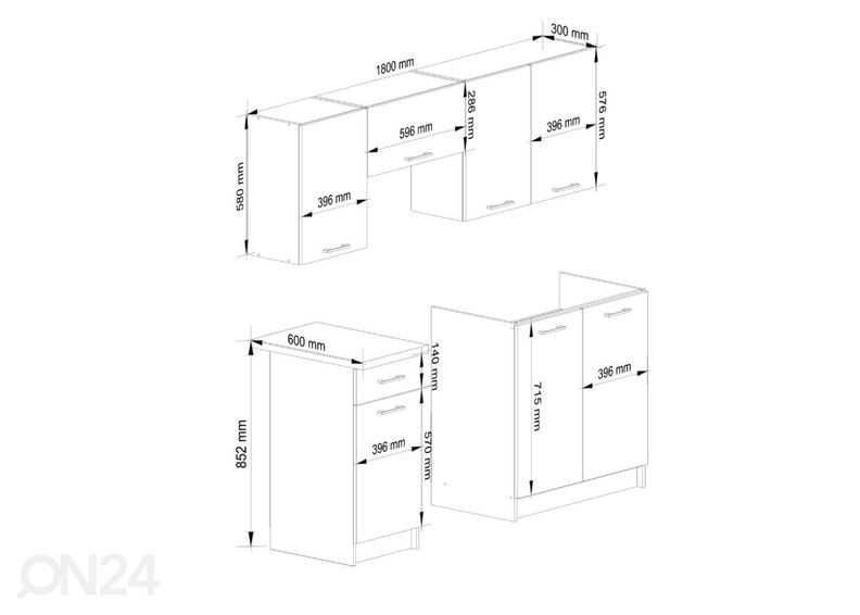 Keittiökalusteet Visby 180 cm kuvasuurennos