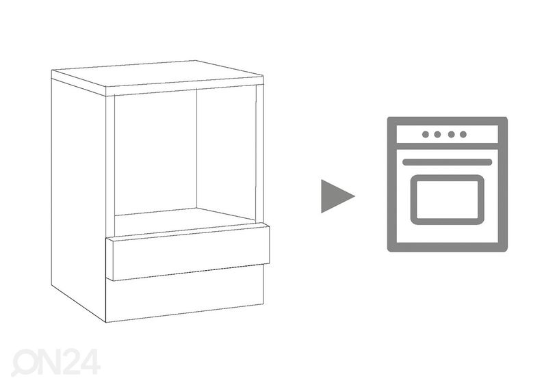 Keittiön alakaappi Arta integroitavalle uunille kuvasuurennos