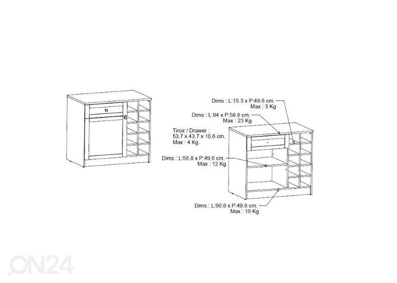 Keittiön alakaappi Cottage kuvasuurennos