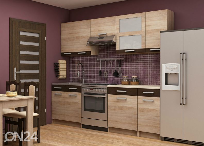 Keittiön lasiovinen yläkaappi 60 cm kuvasuurennos