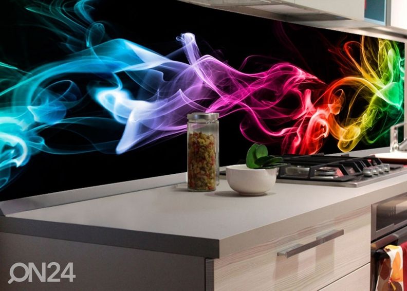 Keittiön välitila Black Smoke 180x60 cm kuvasuurennos