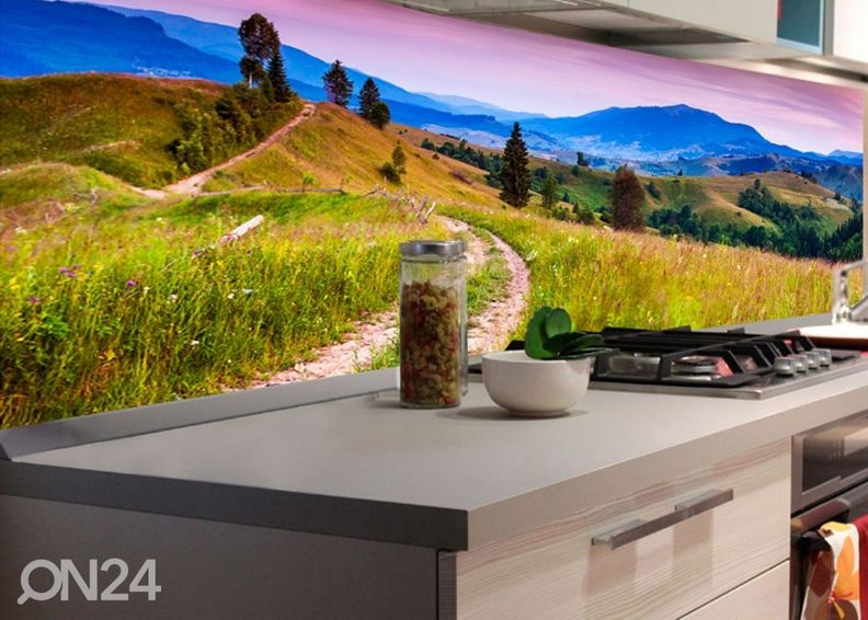 Keittiön välitila Blooming Hills 260x60 cm kuvasuurennos