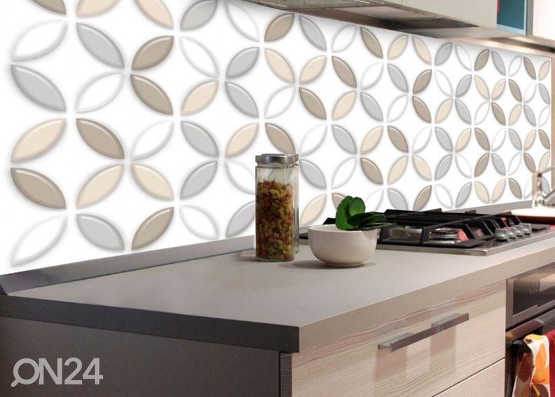 Keittiön välitila Brown Petals 180x60 cm kuvasuurennos