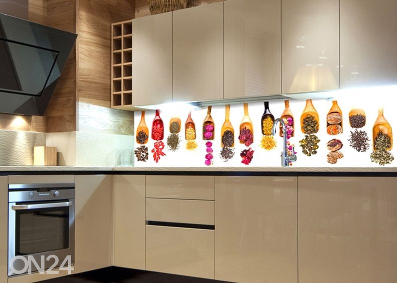 Keittiön välitila Herbal scoops 180x60 cm kuvasuurennos