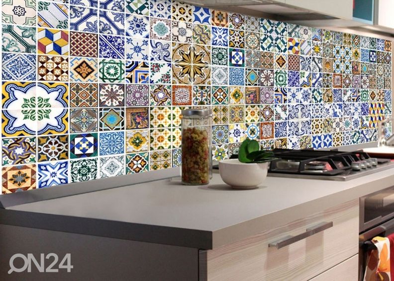Keittiön välitila Portugal tiles 260x60 cm kuvasuurennos