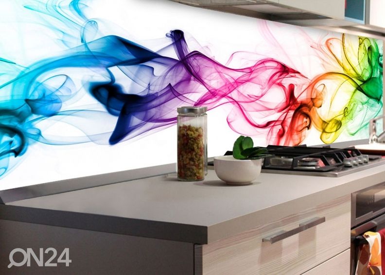 Keittiön välitila Smoke 350x60 cm kuvasuurennos