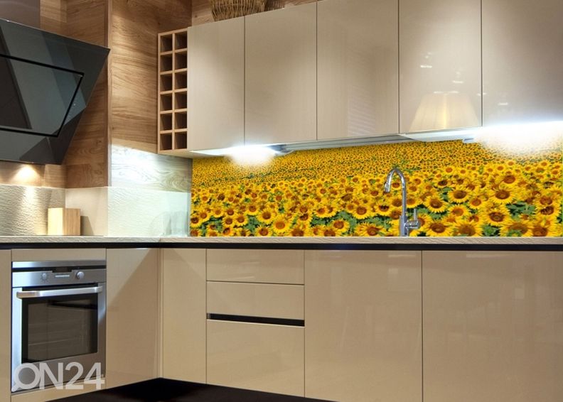 Keittiön välitila Sunflowers 260x60 cm kuvasuurennos