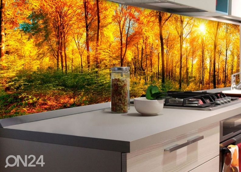 Keittiön välitila Sunny forest 260x60 cm kuvasuurennos