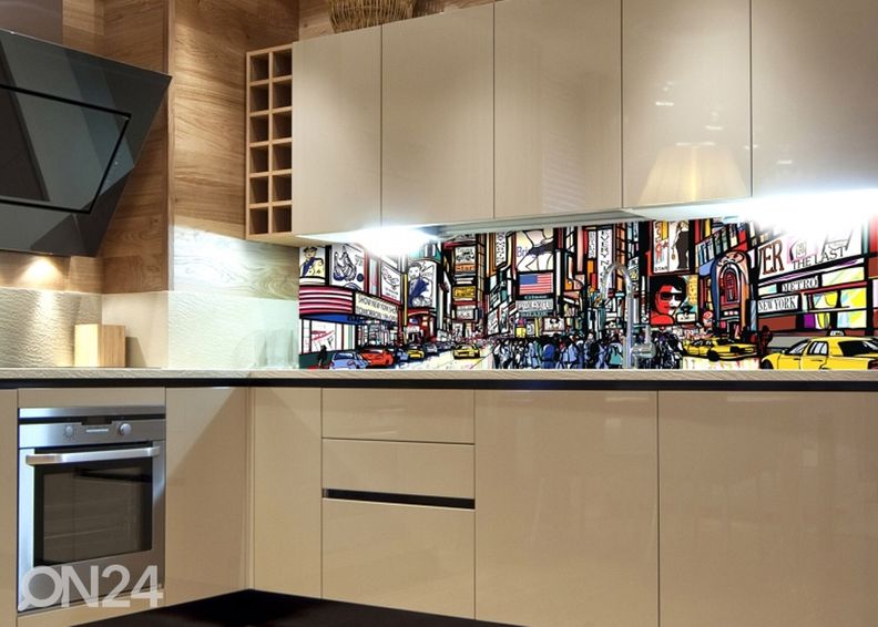 Keittiön välitila Times Square 180x60 cm kuvasuurennos