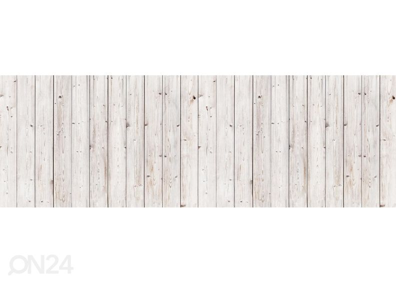 Keittiön välitilan tapetti Old white wooden wall 180x60 cm kuvasuurennos