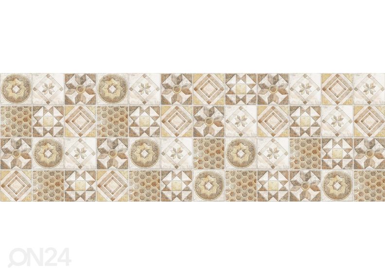 Keittiön välitilan tapetti Vintage Beige Tiles 260x60 cm kuvasuurennos