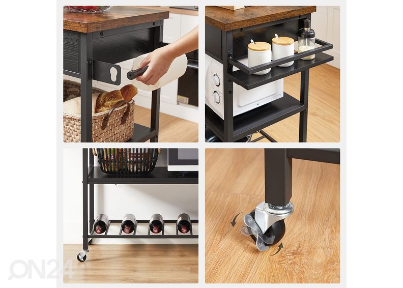 Keittiösaareke Oskar, ruskea/musta kuvasuurennos