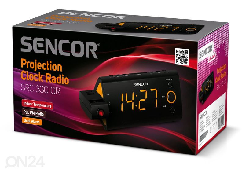 Kelloradio Sencor SRC330OR, musta/ oranssi kuvasuurennos