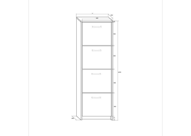 Kenkäkaappi 50 cm kuvasuurennos