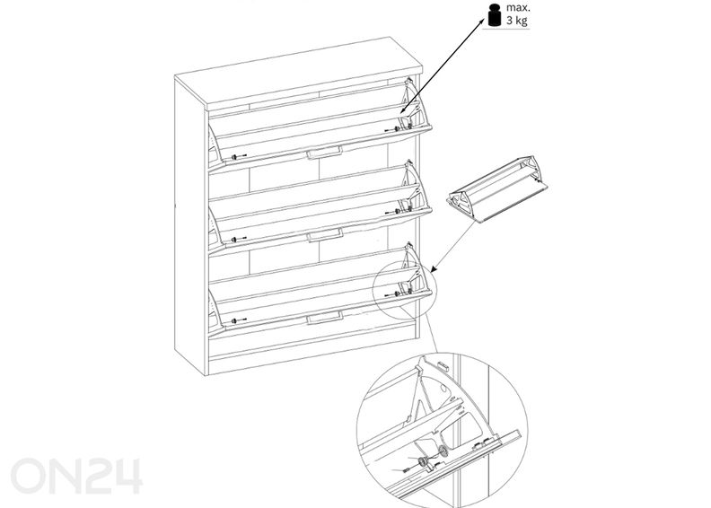 Kenkäkaappi Doorset kuvasuurennos