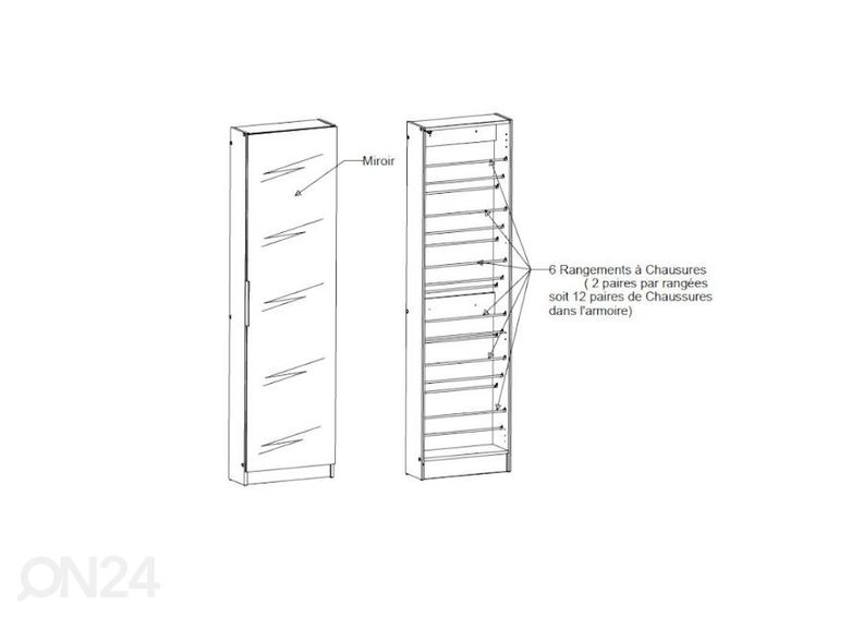 Kenkäkaappi peilillä Zapatero kuvasuurennos