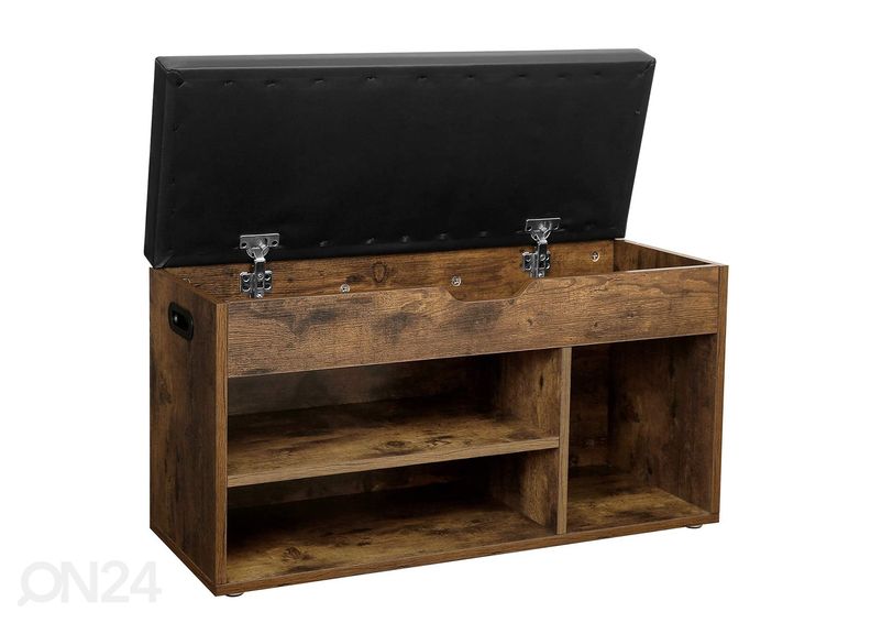 Kenkäteline / penkki, ruskea/musta kuvasuurennos