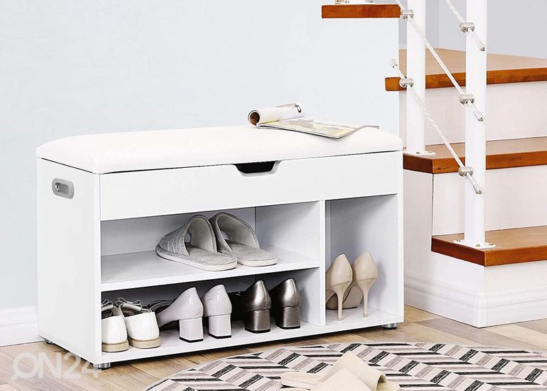 Kenkäteline / penkki, valkoinen kuvasuurennos