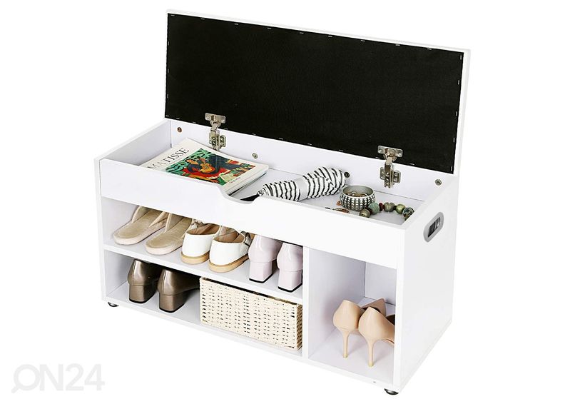 Kenkäteline / penkki, valkoinen kuvasuurennos