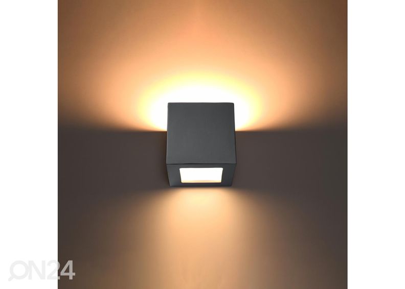 Keraaminen seinävalaisin Leo, harmaa kuvasuurennos