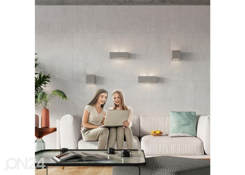 Keraaminen seinävalaisin Leo, harmaa kuvasuurennos